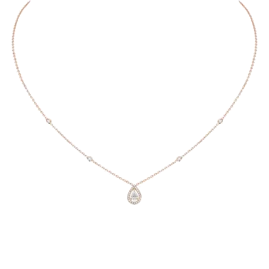 Collier Messika Joy en or rose et diamant poire 0,25 carat