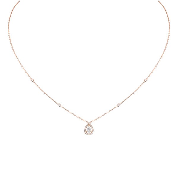 Collier Messika Joy en or rose et diamant poire 0,25 carat