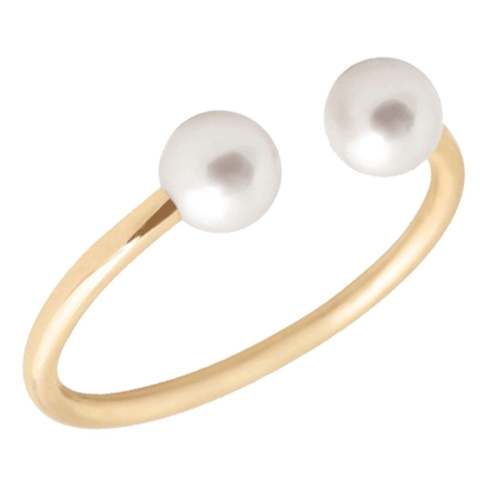 Bague Claverin Le Jonc en or jaune et perles blanches BPSJO001