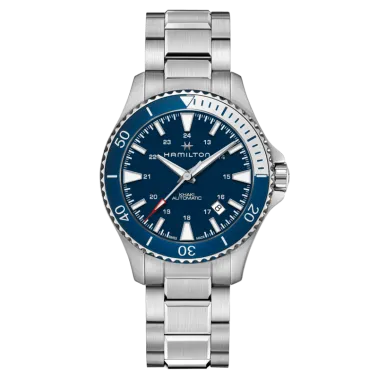 Montre Hamilton Khaki Navy Scuba automatique cadran bleu bracelet acier 40 mm