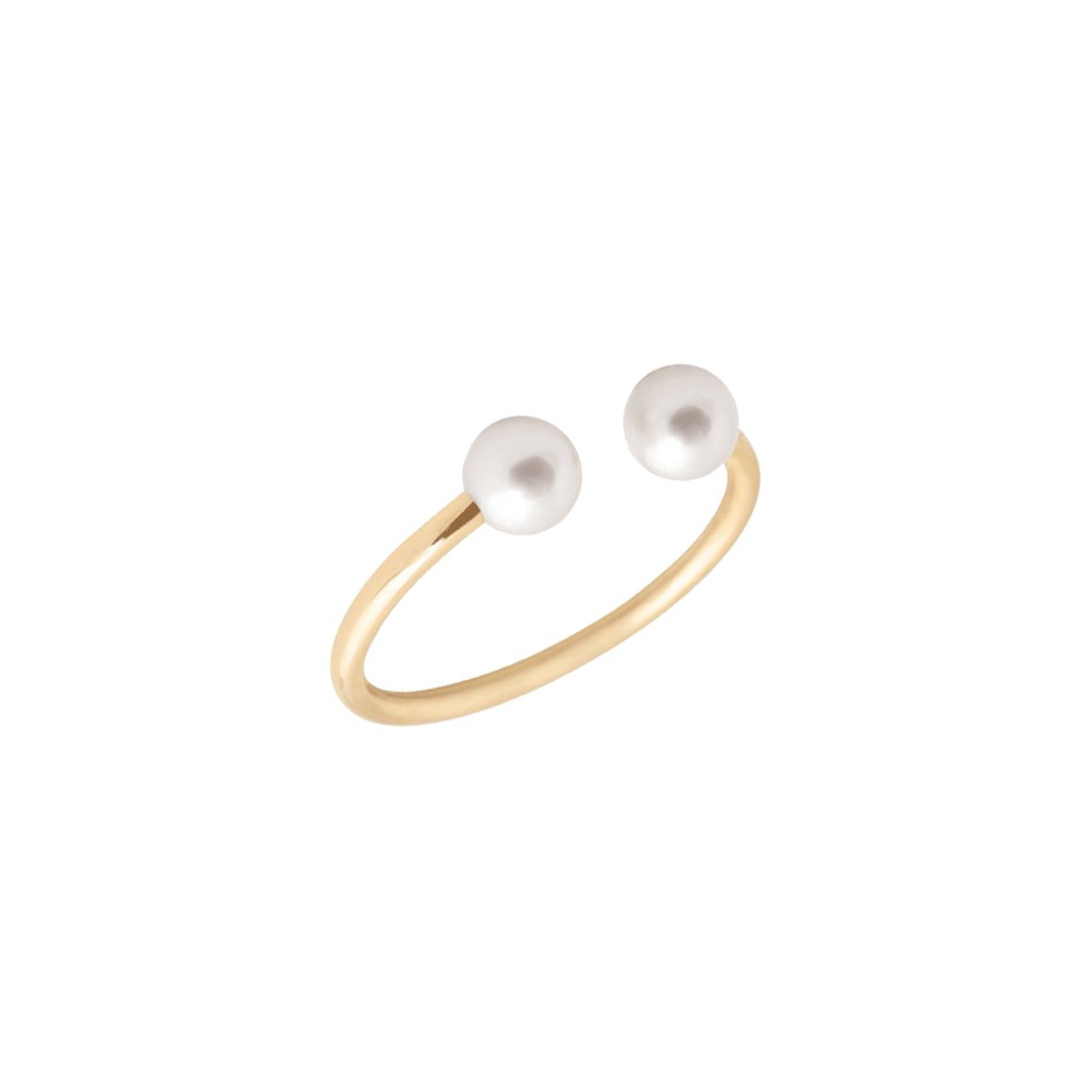 Bague Claverin Le Jonc en or jaune et perles blanches BPSJO001