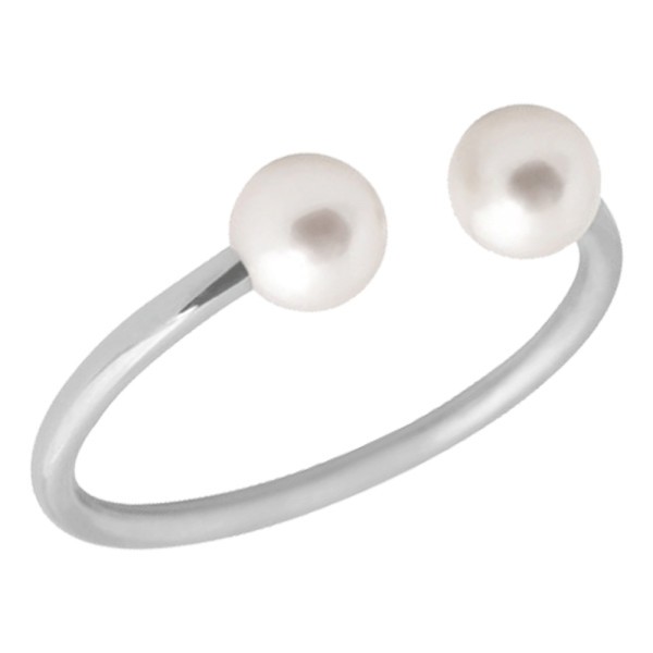 Bague Claverin Le Jonc en or blanc et perles blanches BPSJOB001