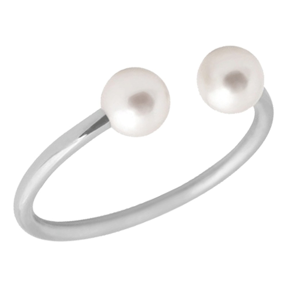 Bague Claverin Le Jonc en or blanc et perles blanches BPSJOB001