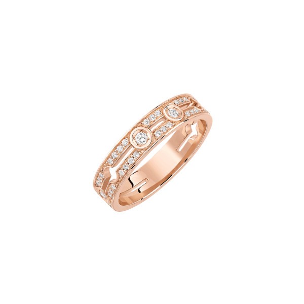 Bague Dinh van Pulse petit modèle en or rose et pavage diamants