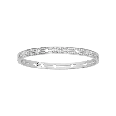 Bracelet Dinh van Pulse petit modèle en or blanc et pavage diamants