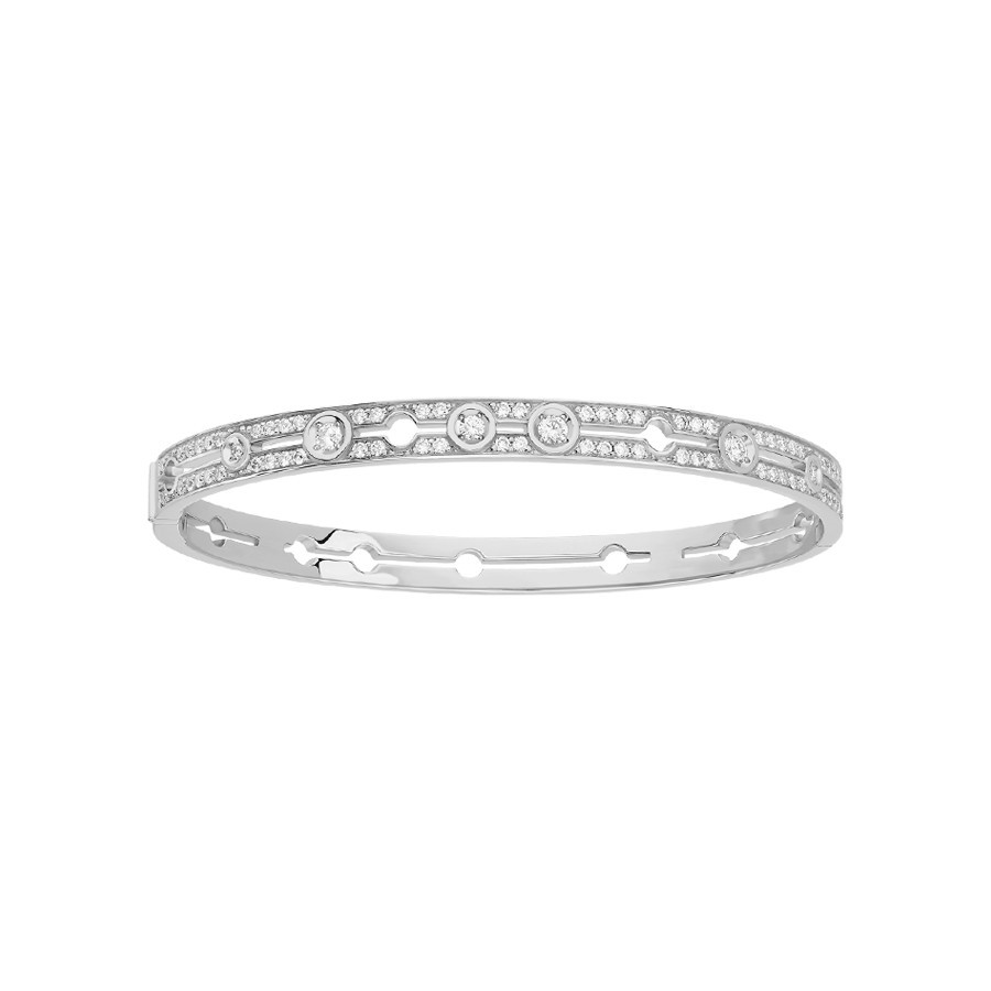 Bracelet Dinh van Pulse petit modèle en or blanc et pavage diamants