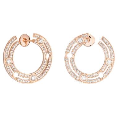 Créoles Dinh van Pulse en or rose et pavage diamants