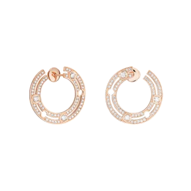 Créoles Dinh van Pulse en or rose et pavage diamants