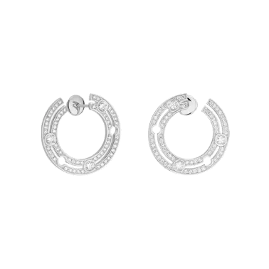 Créoles Dinh van Pulse en or blanc et pavage diamants