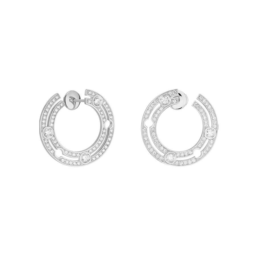 Créoles Dinh van Pulse en or blanc et pavage diamants