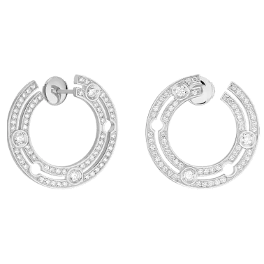 Créoles Dinh van Pulse en or blanc et pavage diamants