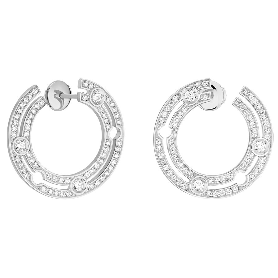 Créoles Dinh van Pulse en or blanc et pavage diamants