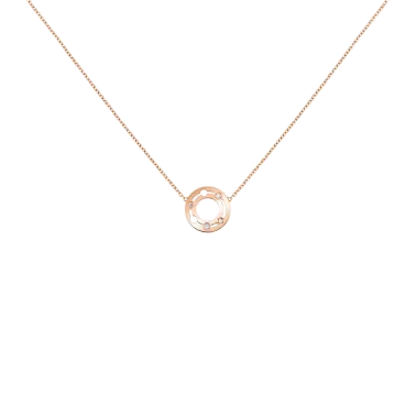 Collier Dinh van Pulse en or rose et diamants 12 mm