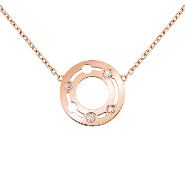 Collier Dinh van Pulse en or rose et diamants 12 mm