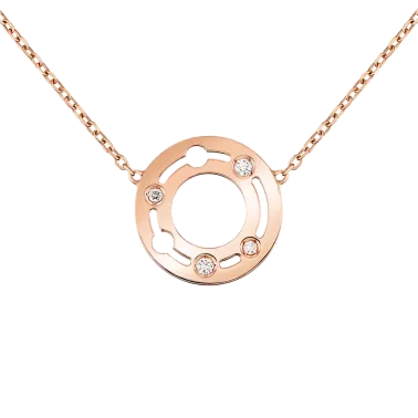 Collier Dinh van Pulse en or rose et diamants 12 mm