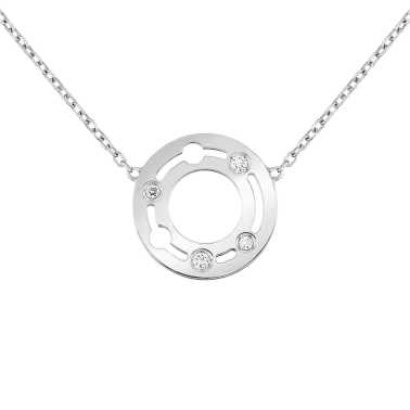 Collier Dinh van Pulse en or blanc et diamants 12 mm