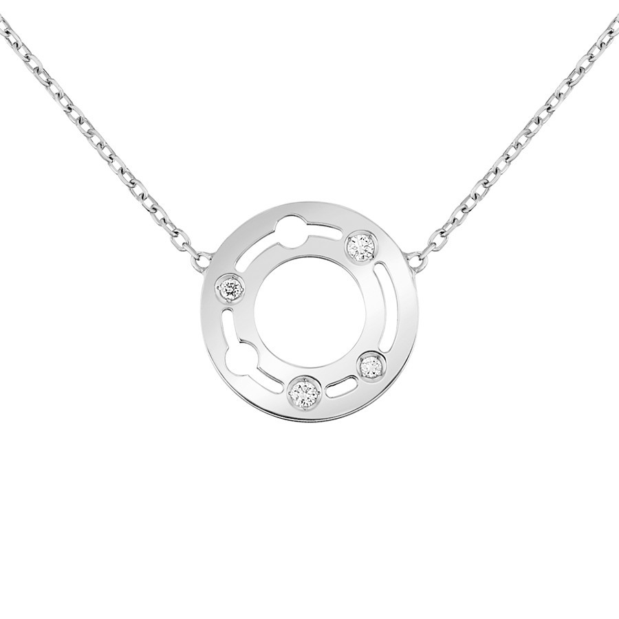 Collier Dinh van Pulse en or blanc et diamants 12 mm