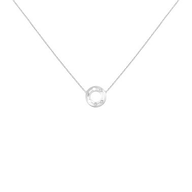 Collier Dinh van Pulse en or blanc et diamants 12 mm