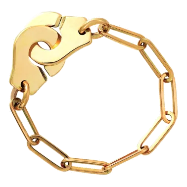 Bague Dinh van Menottes R7 en or jaune sur chaîne