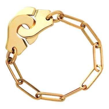 Bague Dinh van Menottes R7 en or jaune sur chaîne