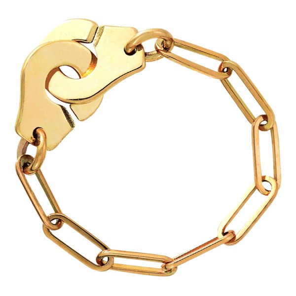 Bague Dinh van Menottes R7 en or jaune sur chaîne