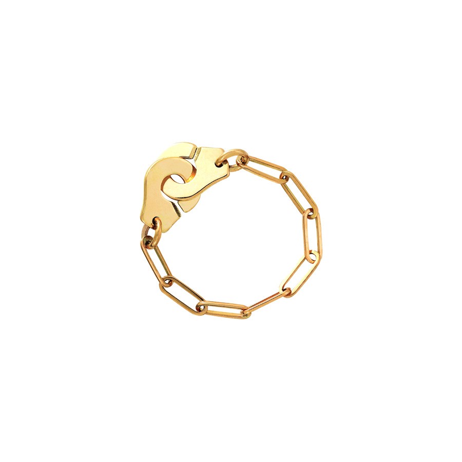Bague Dinh van Menottes R7 en or jaune sur chaîne
