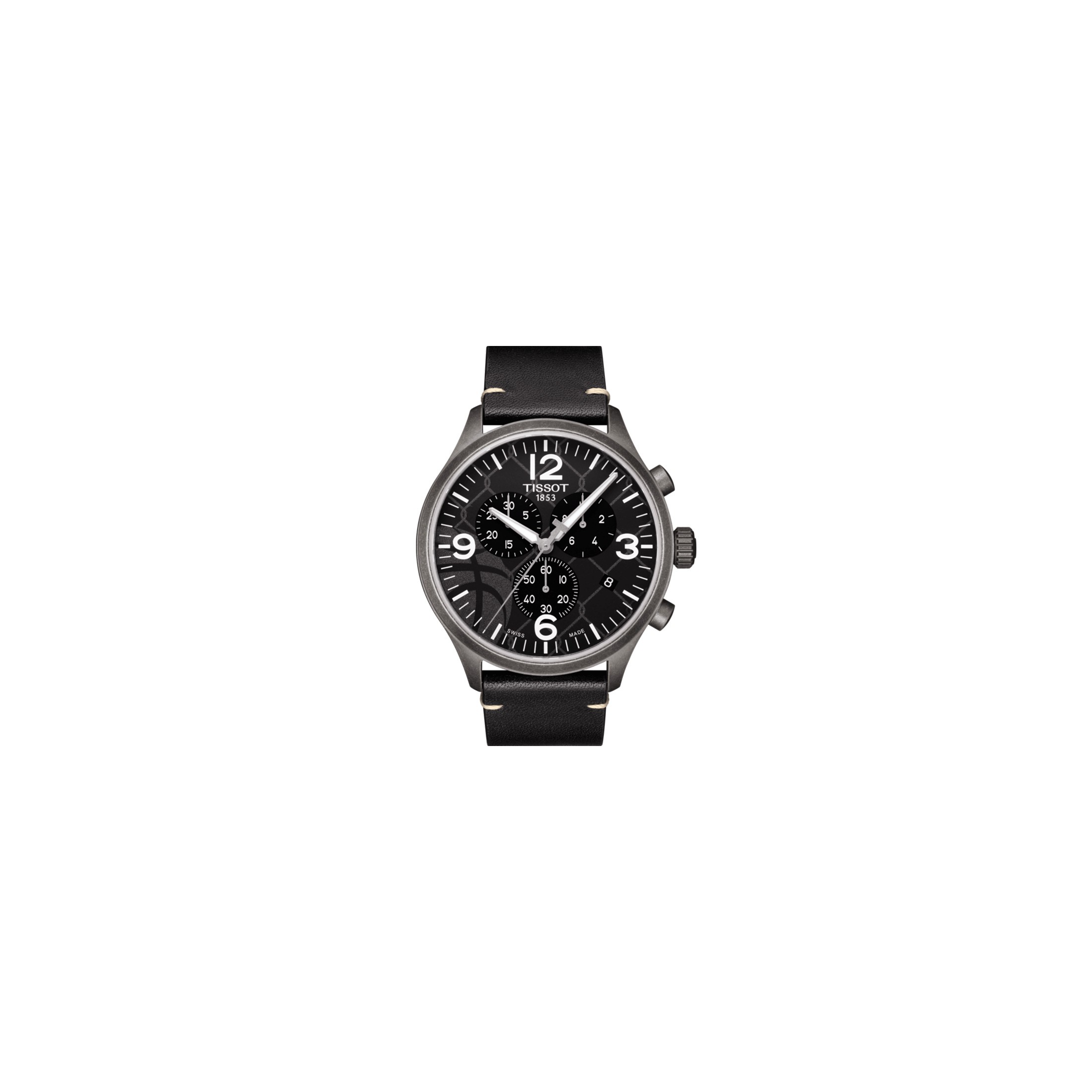 Montre Tissot Gent XL 3X3 Street Basketball Chronograph quartz bracelet cuir noir 42 mm