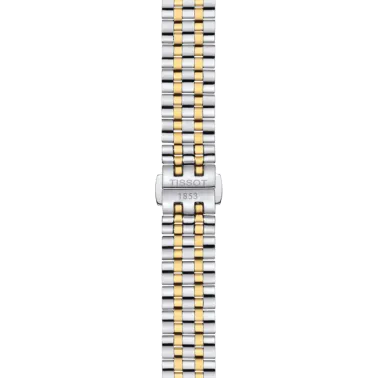 Montre Tissot T-Classic Carson Premium Lady quartz cadran argenté chiffres romains bracelet acier bicolore 30 mm
