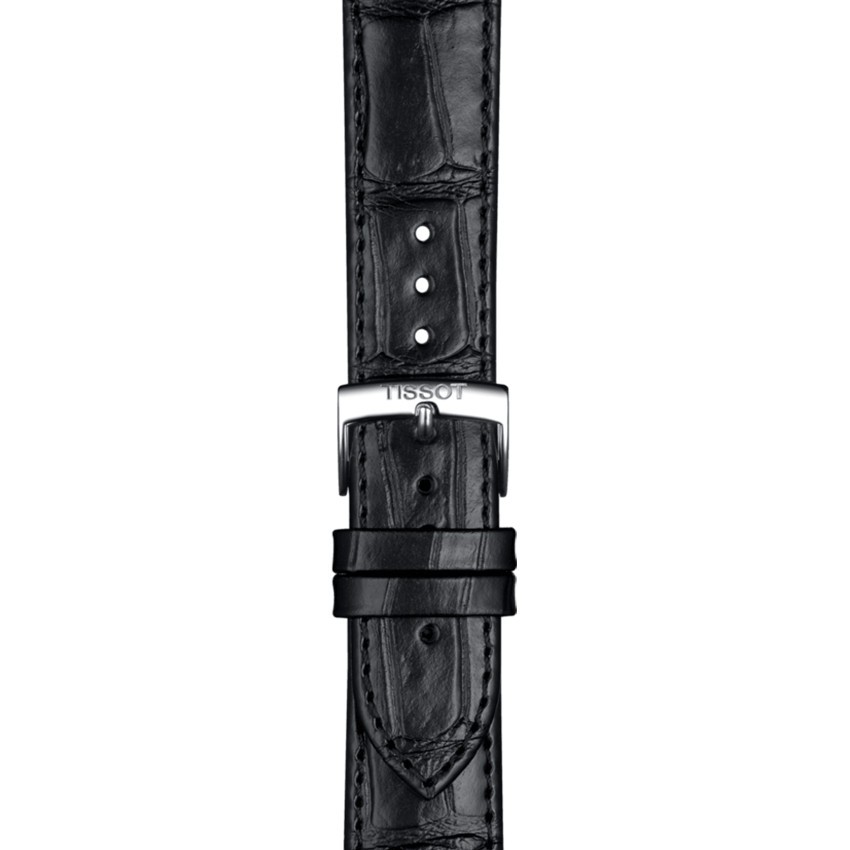 Montre Tissot T-Classic Carson Premium Powermatic 80 automatique cadran noir bracelet cuir noir 40 mm