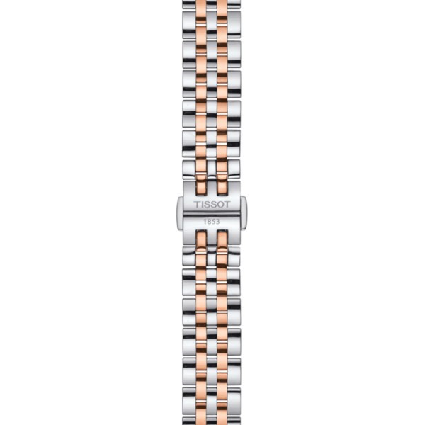 Montre Tissot T-Classic Le Locle Automatic Lady cadran argent bracelet acier bicolore 29 mm