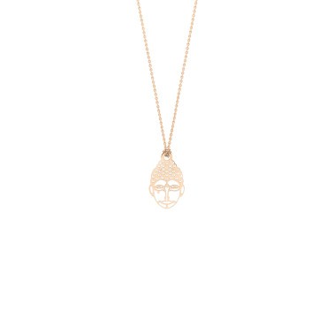Collier Ginette NY Mini Buddha en or rose - Soldat_PL