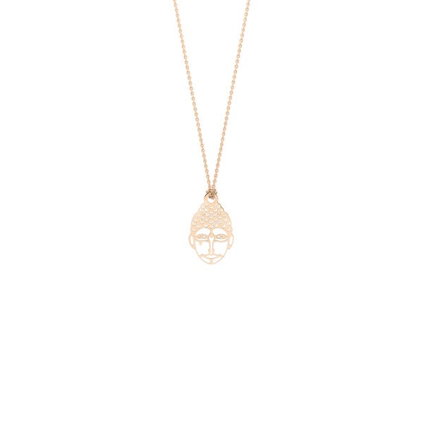 Collier Ginette NY Mini Buddha en or rose - Soldat_PL