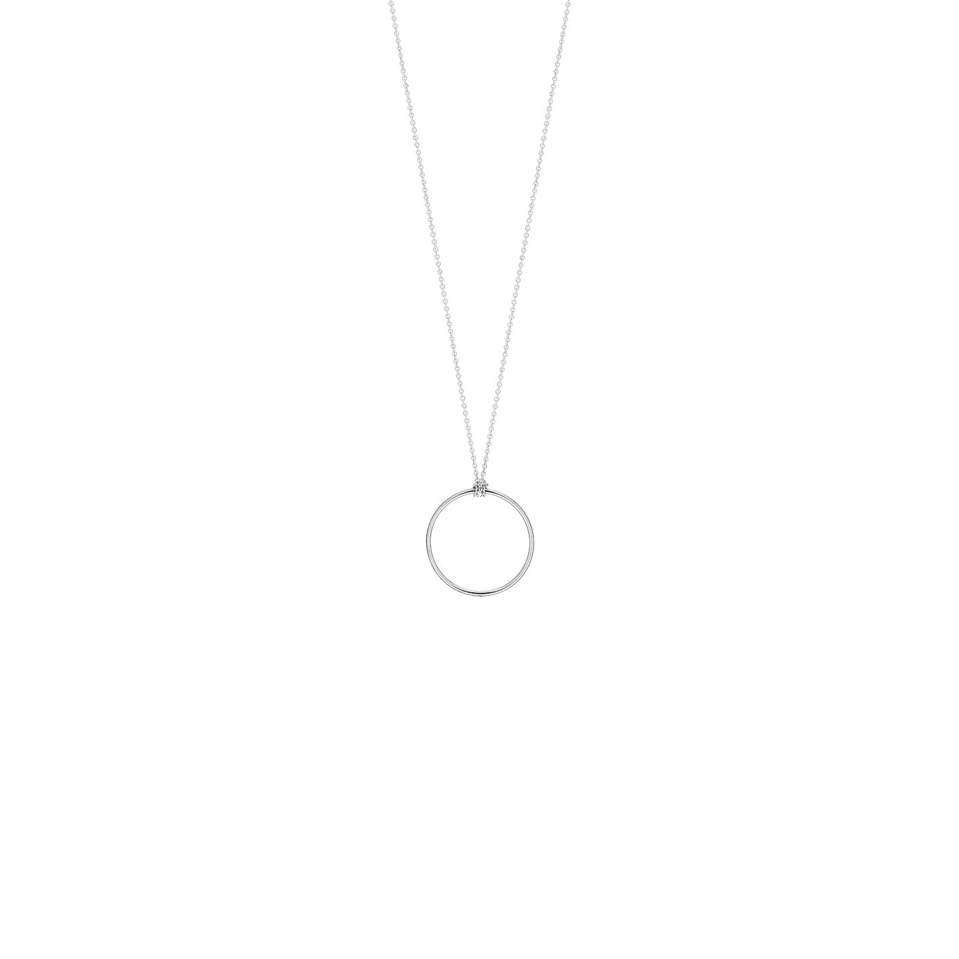 Collier Ginette NY Mini Circle en or blanc - Soldat_PL