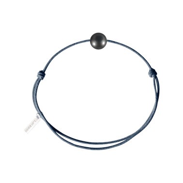 Bracelet Claverin Unisex Cords Simply Pearly cordon gris cendré et perle de Tahiti - SOLDAT
