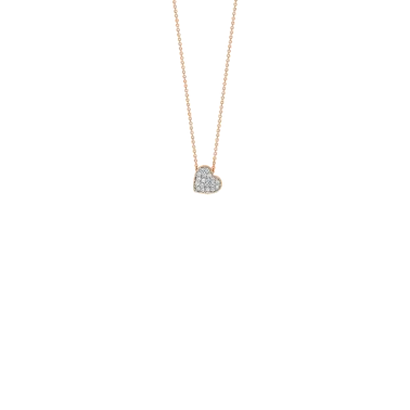 Collier Ginette NY Mini cœur en or rose et diamants - Soldat_PL