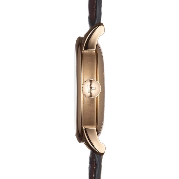 Montre Tissot T-Classic Le Locle Powermatic 80 Silicium PVD or rose cadran blanc bracelet cuir 39 mm