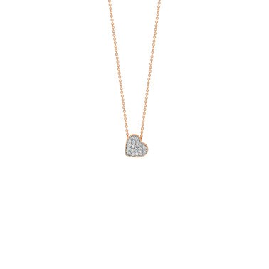 Collier Ginette NY Mini cœur en or rose et diamants - Soldat