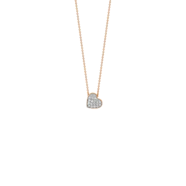 Collier Ginette NY Mini cœur en or rose et diamants - Soldat
