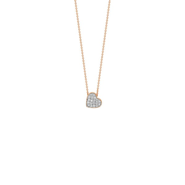 Collier Ginette NY Mini cœur en or rose et diamants - Soldat