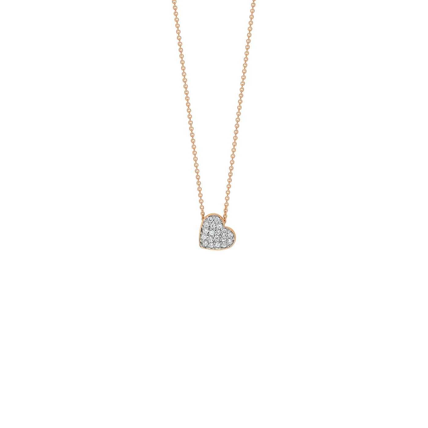 Collier Ginette NY Mini cœur en or rose et diamants - Soldat