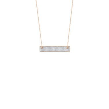Collier Ginette NY Mini Diamond Baguette en or rose et diamants - Soldat_PL