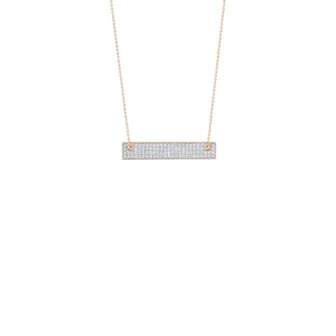 Collier Ginette NY Mini Diamond Baguette en or rose et diamants - Soldat_PL