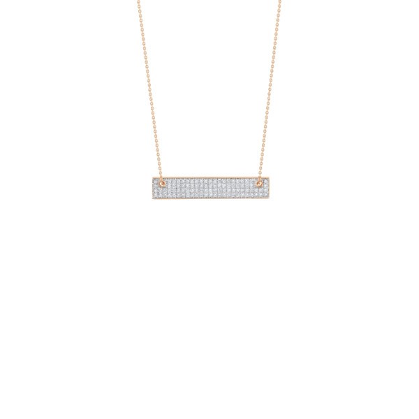 Collier Ginette NY Mini Diamond Baguette en or rose et diamants - Soldat_PL