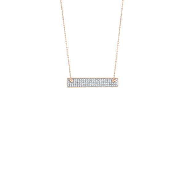 Collier Ginette NY Mini Diamond Baguette en or rose et diamants - Soldat_PL