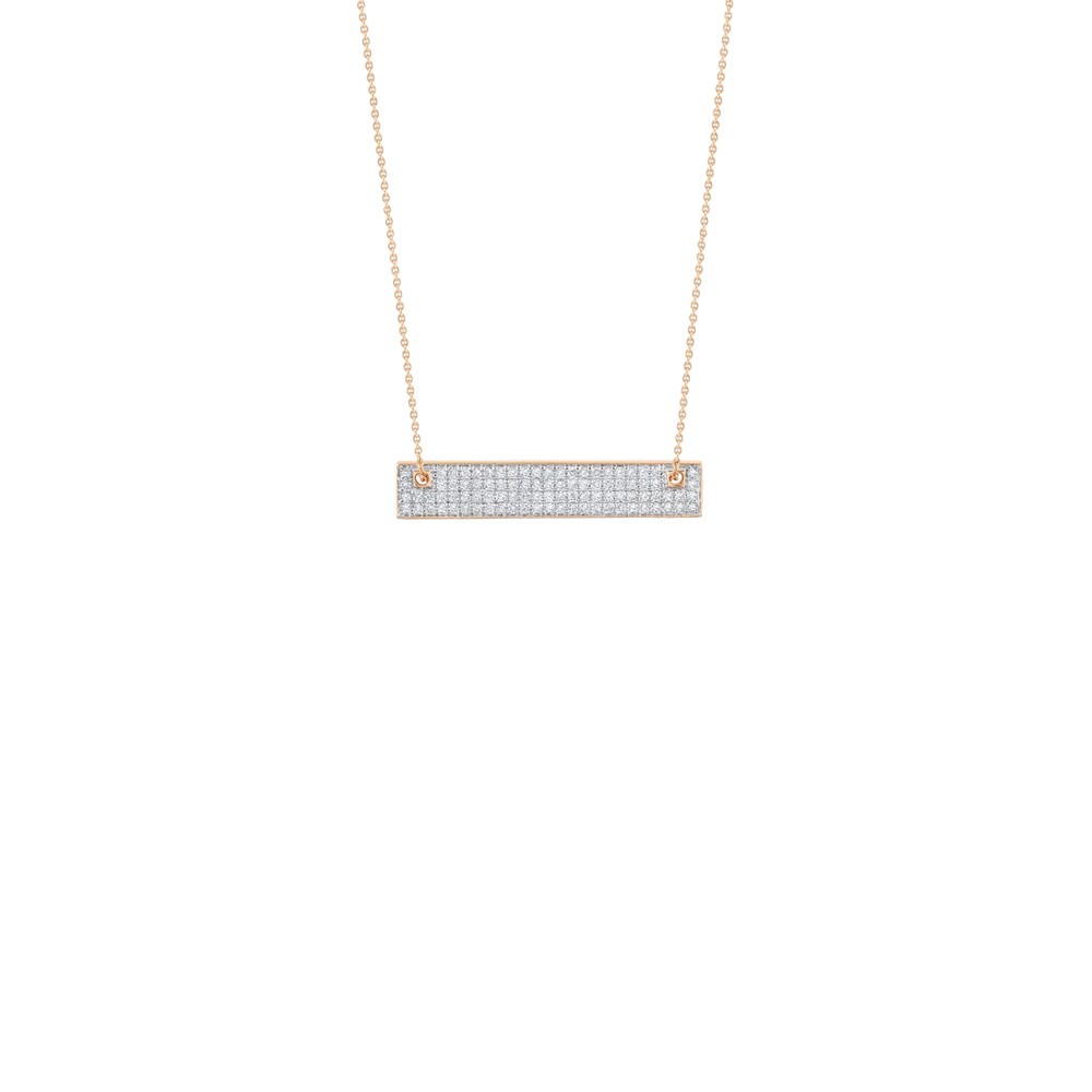 Collier Ginette NY Mini Diamond Baguette en or rose et diamants - Soldat_PL
