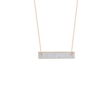 Collier Ginette NY Mini Diamond Baguette en or rose et diamants - Soldat