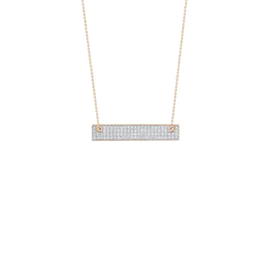 Collier Ginette NY Mini Diamond Baguette en or rose et diamants - Soldat
