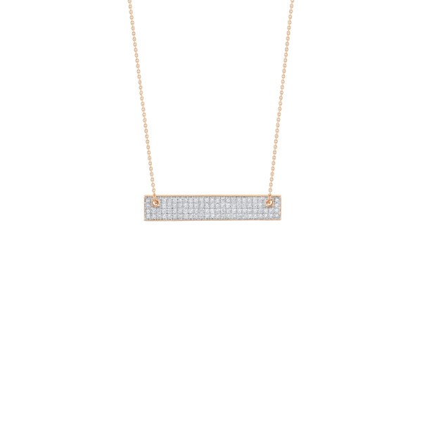 Collier Ginette NY Mini Diamond Baguette en or rose et diamants - Soldat
