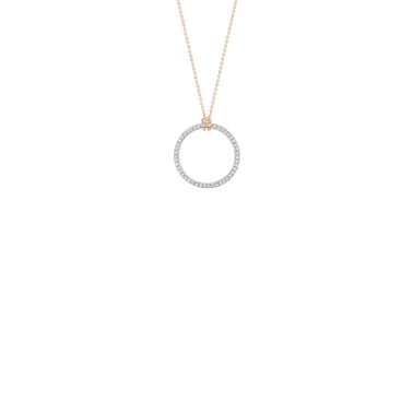 Collier Ginette NY Mini Diamond Circle en or rose et diamants - Soldat_PL