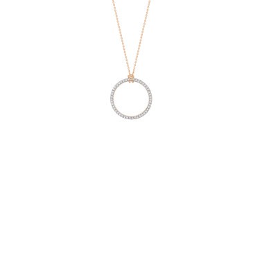 Collier Ginette NY Mini Diamond Circle en or rose et diamants